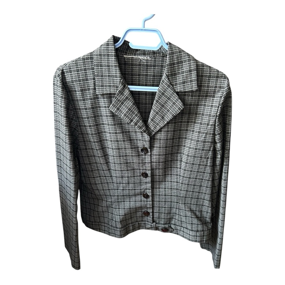 Plaid Button-Up Blazer Size 10
